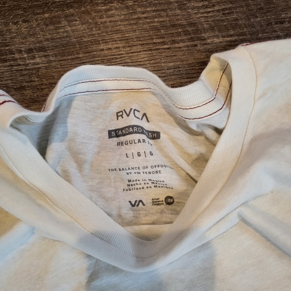 RVCA ANTIQUE WHITE Men's VA Mod Fill Graphic Print Short Sleeve Tee - Picture 6 of 9